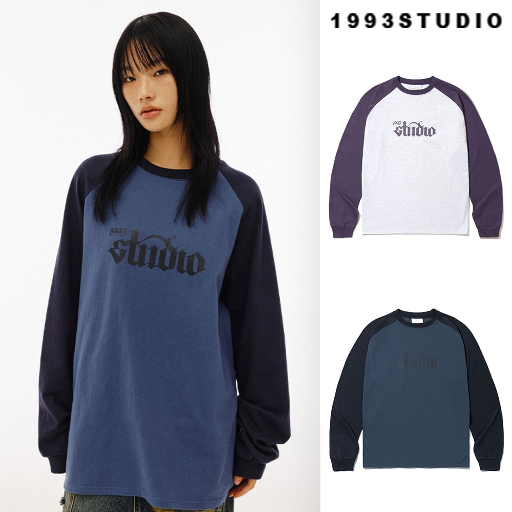 [1993studio] Original Retro Logo Raglan Long Sleeve