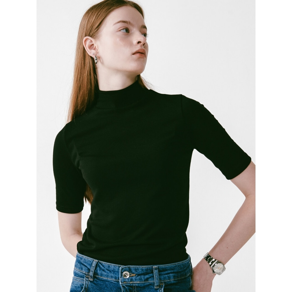 LOSSYROW ロッシー ハーフポーラ ニット ブラック