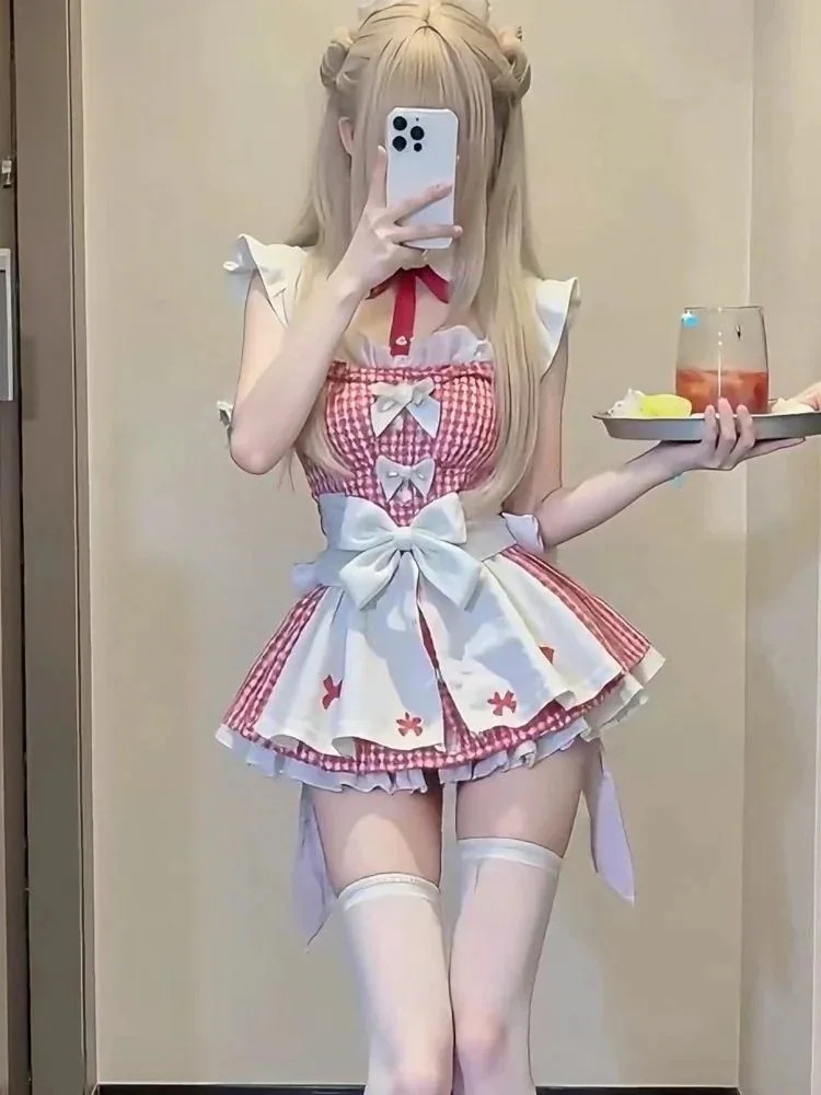3日出荷 メイド服 cosplay ぱっと提示 ワンピース着 エプロン 新作 2つのセット ファッション 春服 レディース