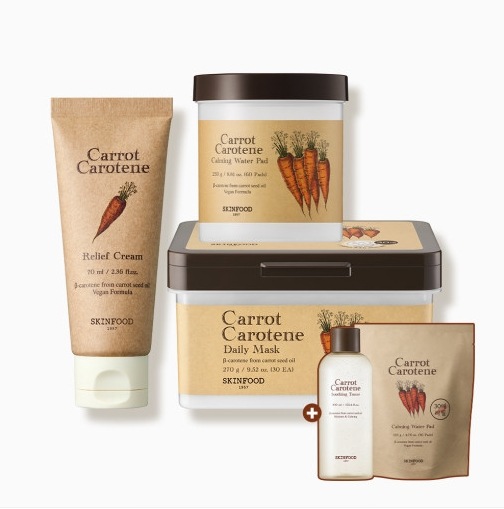 (キャロットセット) キャロットパッド60枚+キ マスク30枚+ リリーフクリーム70ml (+ パッド30枚詰め替え スプーントナー200ml贈呈)