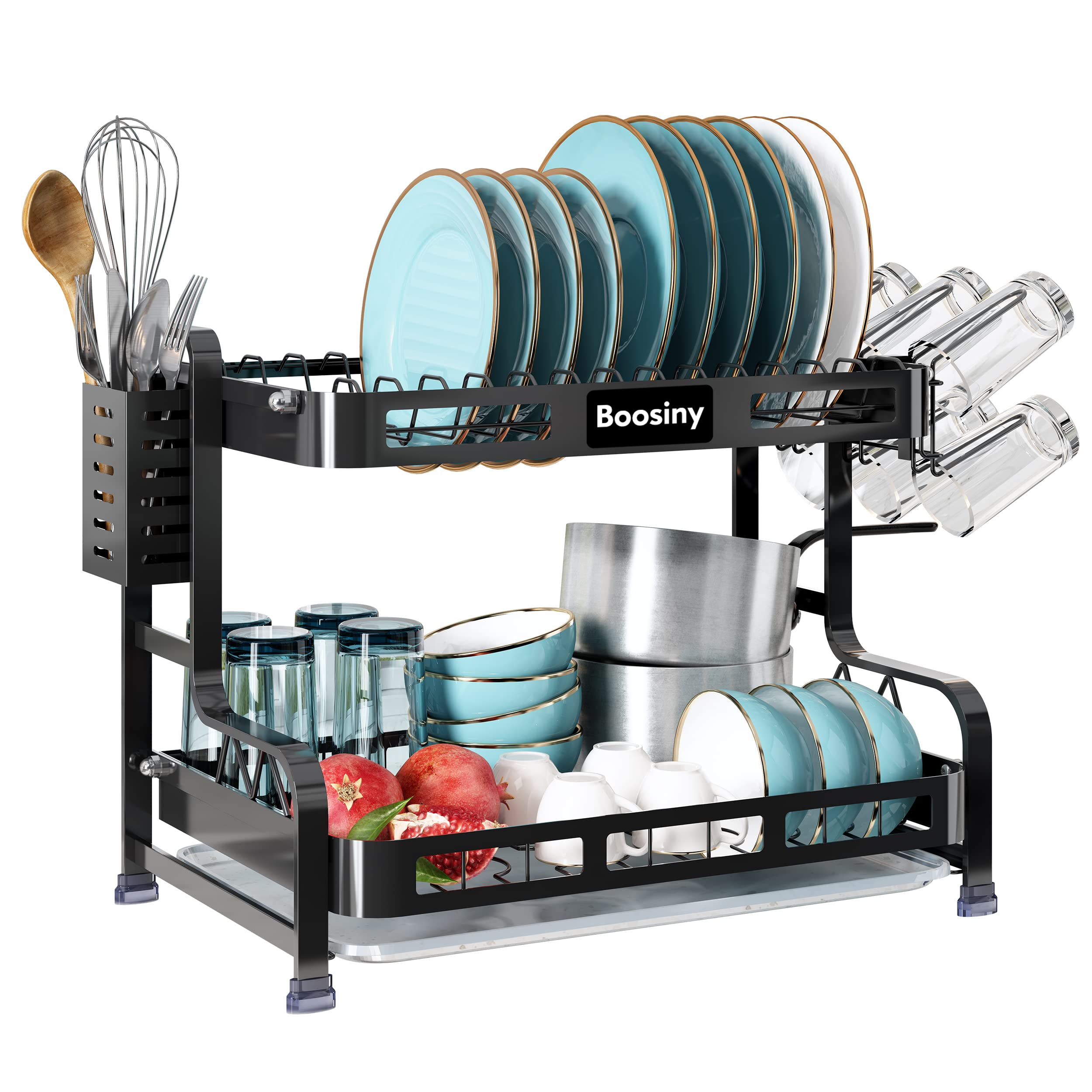 キッチンラック シンク上 収納 水切りラック シンク上 食器 水切り シンク上 ラック 収納棚 強化型 高い安定性 自動排水 組立簡単 水切りラックステンレス 大容量 省スペース シルバー【3段式】
