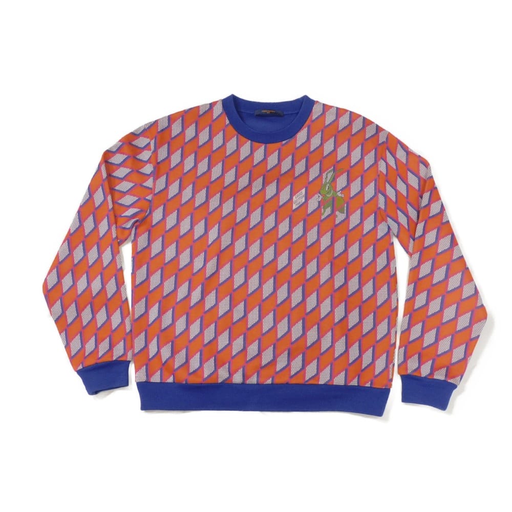 【中古】 ニット L ヴァージルアブロー クルーネック マルチカラー 180/100 未使用 ダイヤモンド ダミエ スウェット ロゴ