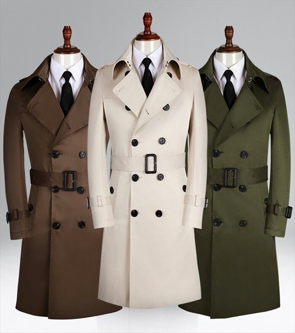 【本日限定】春コート 欧米風 トレンチコート ビジネス カジュアル メンズ アウター ベルト付 ロング 春 コート 長袖 大きいサイズ ビター系 オフホワイト アーミーグリーン コーヒー 全3色【S/