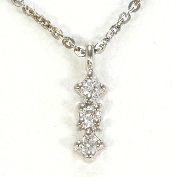 テイクアップ K10WG ネックレス ダイヤ 0.04 約40cm ジュエリー 中古