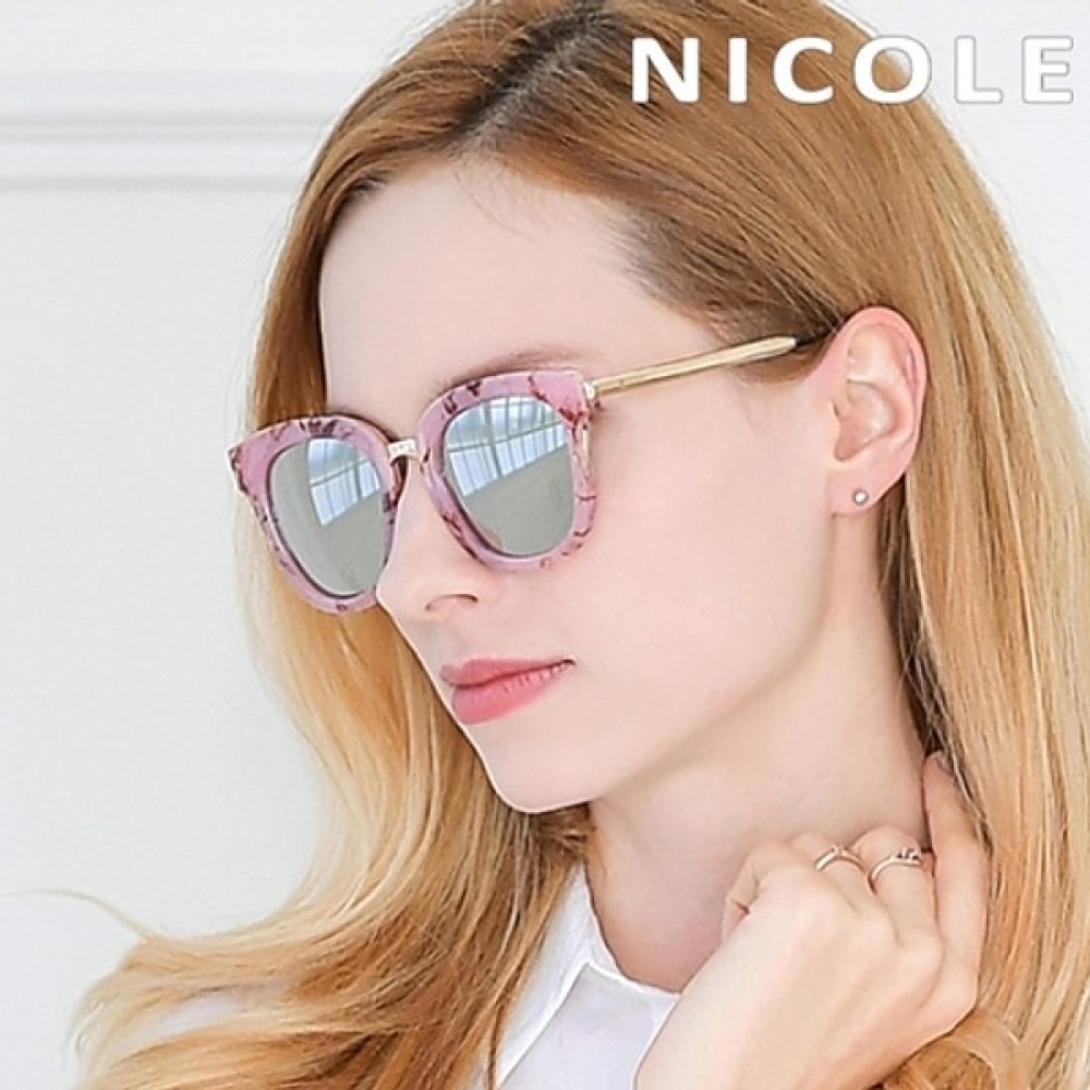 (ニコール) ニコールサングラス NI5002-ピンクマーブルシルバーミラー