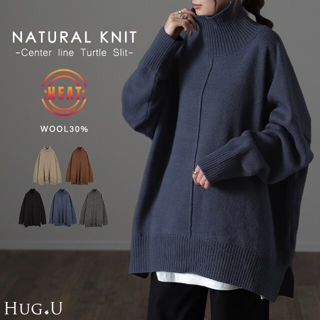 ニット トップス レディース タートルネック ハイネック ボトルネック セーター ウ