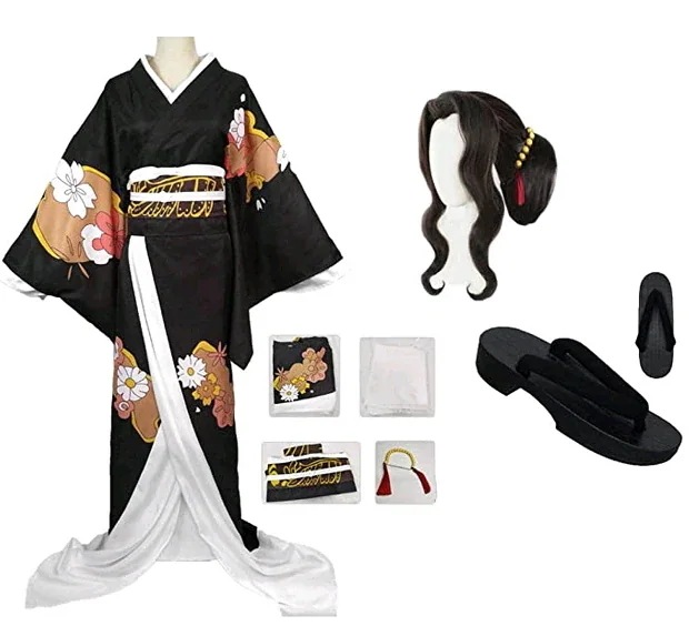 コスプレコスチュームコスチューム大惨事なし着物+ウィッグ+ヘアアクセサリー+ゲタフルセットドレスアッ