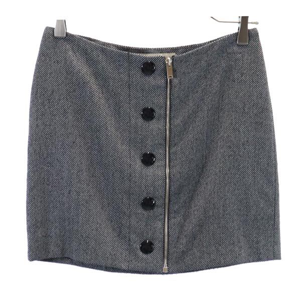 イタリア製 総柄 ミニスカート 38 黒系 レディース