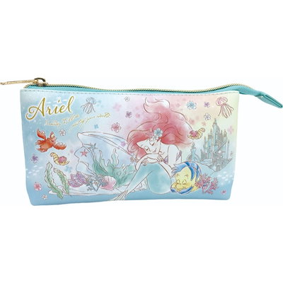 Qoo10] リトルマーメイド アリエル 筆箱 3ポケ : 文具