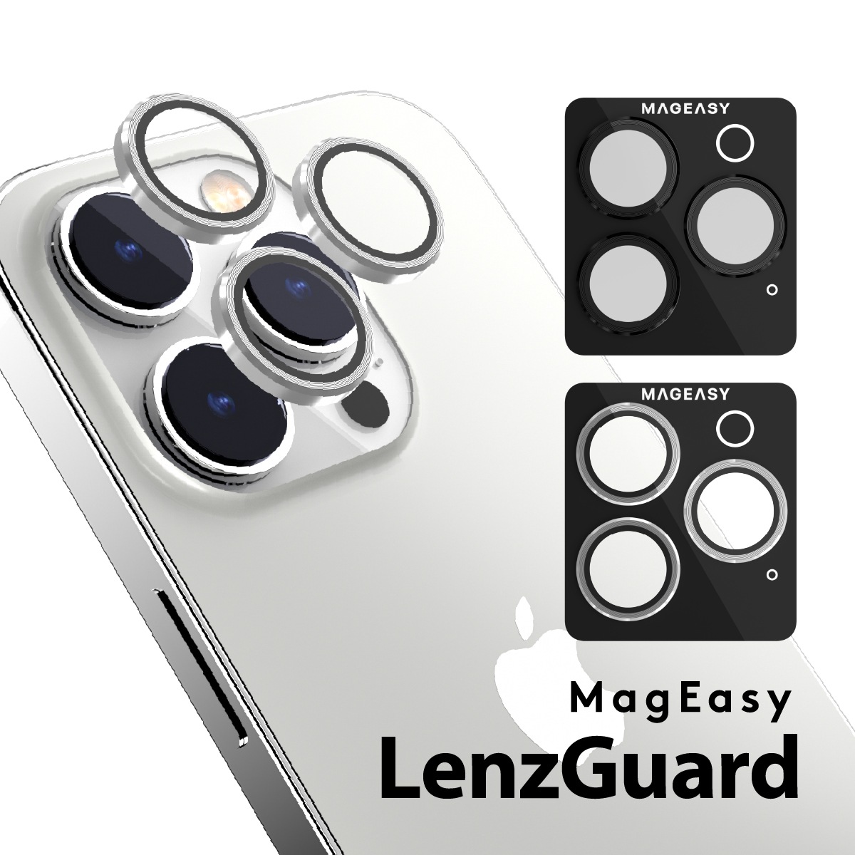 iPhone14 Pro / iPhone 14 Pro Max 対応 カメラフィルム サファイアガラス カメラ保護 フィルム カメラレンズ ガラス 保護フィルム LenzGuard MagEasy