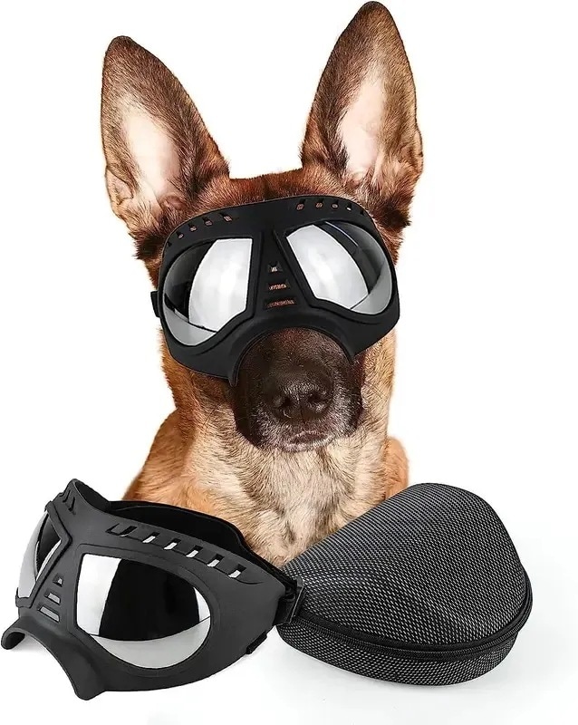 【挑戦 】犬用透明サングラス 大型犬用レンズ 防風防塵 防臭 ペット用ソフトメガネ