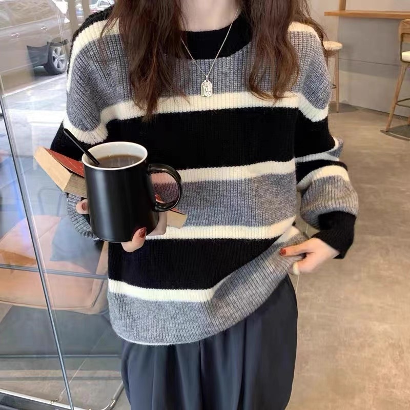 レディース トップス ニット セーター プルオーバー 長袖 ラウンドネック かわいい 大人可愛い きれいめ シンプル カジュアル 上品 おしゃれ かっこいい レトロ こなれ感 メンズライク マニッシュ 7,879円