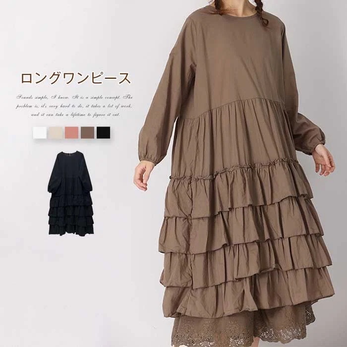 ワンピース春秋に着たくなるトレンドワンピレディースファッションワンピース