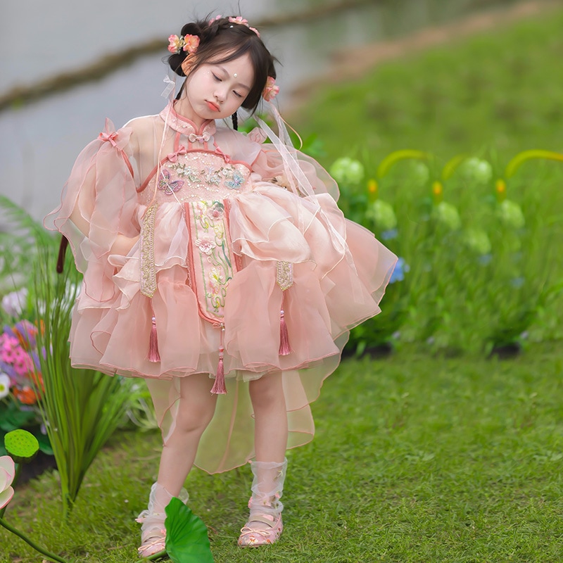 子供用キャミソールワンピース女の子ロリータドレス子供夏風おしゃれスカート