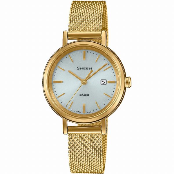 取寄品 正規品 CASIO腕時計 カシオ SHEEN シーン アナログ表示 ソーラー 日付カレンダー 丸形 SHS-D300GM-7AJF レディース腕時計
