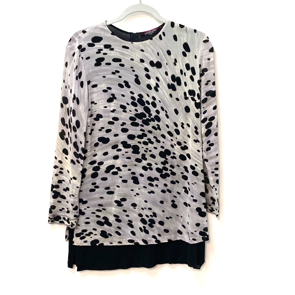 LEONARD レオナール カットソー ドット柄 アパレル スリット アセテート ホワイト 13,728円