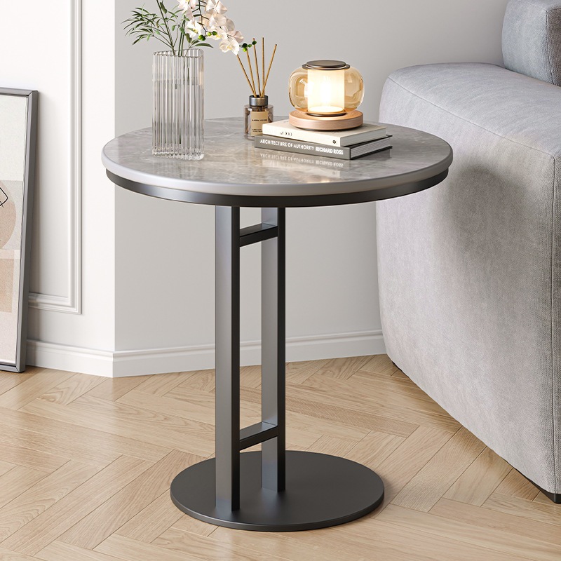 轻奢岩板边几小茶几玻璃客厅沙发角几简约可移动阳台小圆桌子边柜