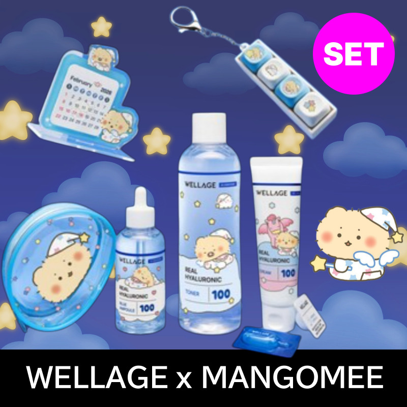 【壊れたクマ コラボ/SET】】Wellage リアルヒアルロニック 企画セット ワンデー トナー クリーム アンプル ／mangomee／マンゴミ／マンゴム /オリーブヤン新作 / 韓国コスメ