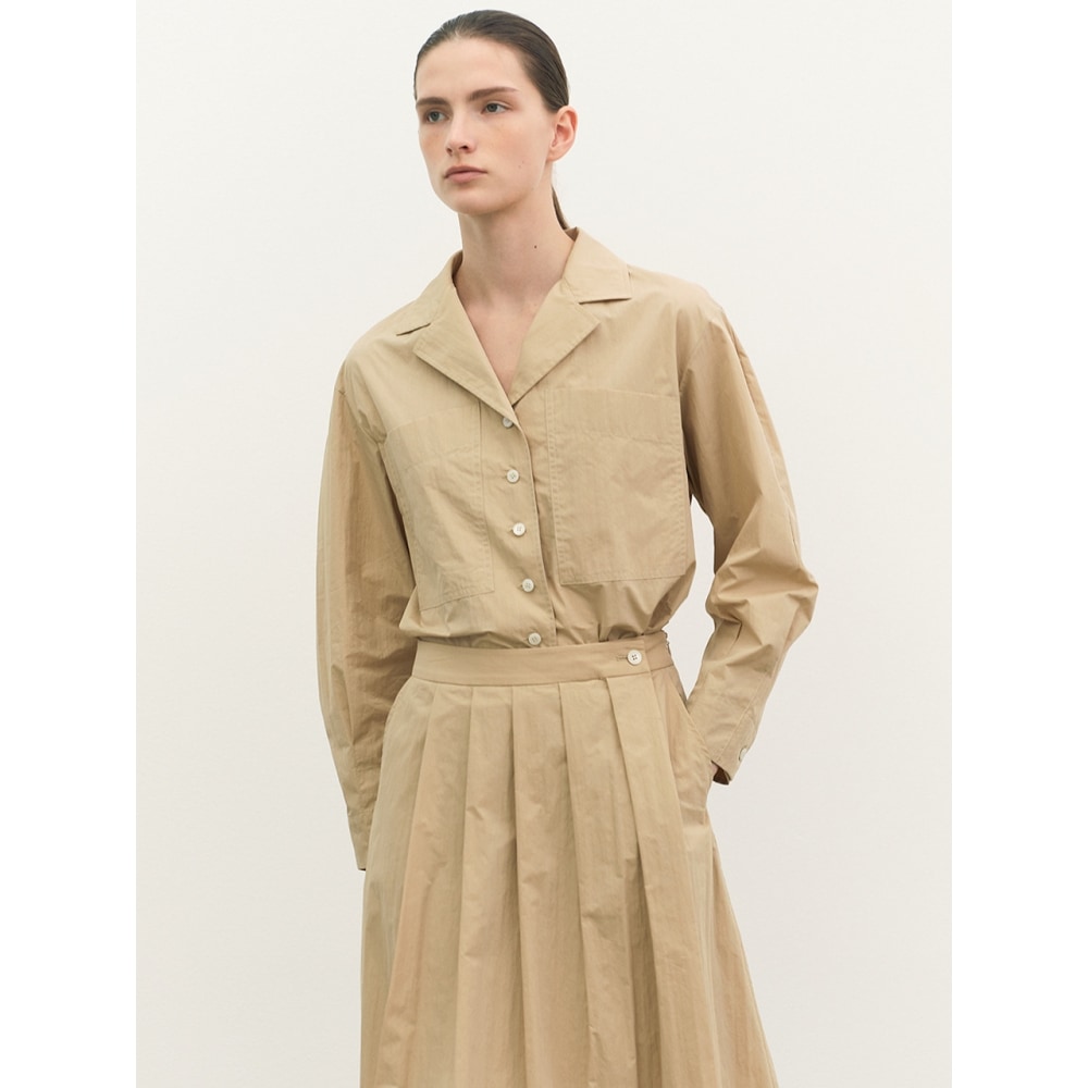 エーティーコーナーポケットポイントオープンカラーシャツベージュ (AEBL4A405I2)