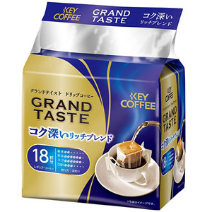 キーコーヒー KEY COFFEE ドリップバッグ グランドテイスト コク深いリッチブレンド 6g