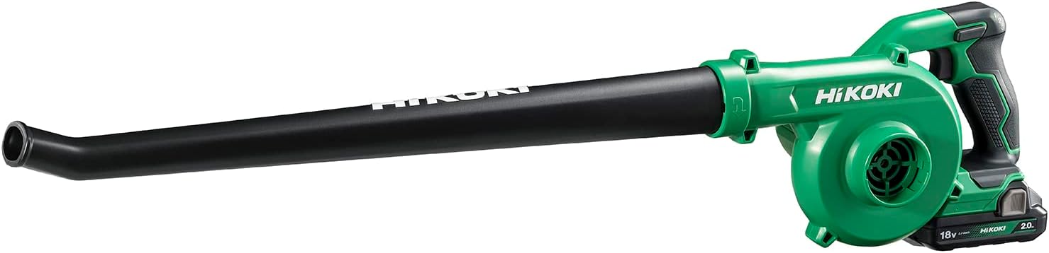 HiKOKI(ハイコーキ) 14.4V 18V 兼用 ブロワー RB18DC 大風量 低振動 風量3段切替+無段変速スイッチ ガーデンノズル・バッテリー1個・充電器付き 充電式 ブロアー 洗車