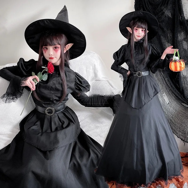 福袋魔女の衣装 ハロウイン ロリータ チャイナドレス 長袖 ゾンビ服取り外し可能な袖 パニエ付き ハロウィン コスチュームコスプレ 魔女の衣装 ロリータ キョンシー服 かわいい JSKスカート コスプ