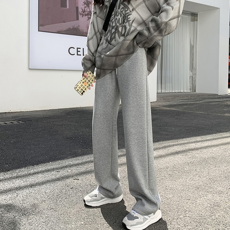 スウェットパンツ レディース リラックスパンツ ウエストゴム ワイドパンツ ストレート パンツ