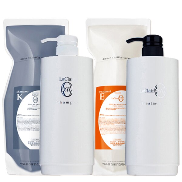 ラクレア オー シャンプーKクセゲ600mL+トリートメントEエモリエント600g+各専用ディスペンサー
