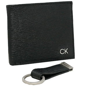 CK 二つ折り財布 キーリング セット 31CK330016 メンズ レザー メタルロゴ