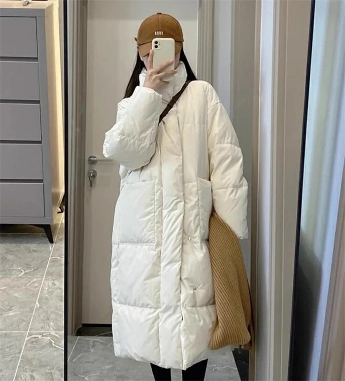 ロング ダウンジャケット レディース ロング丈 ダウンコート ポケット付き 厚手 防寒 もこもこ 軽量 アウター カジュアル ジャケットゆったり 無地 防寒 暖かい おしゃれ 柔らかい コート
