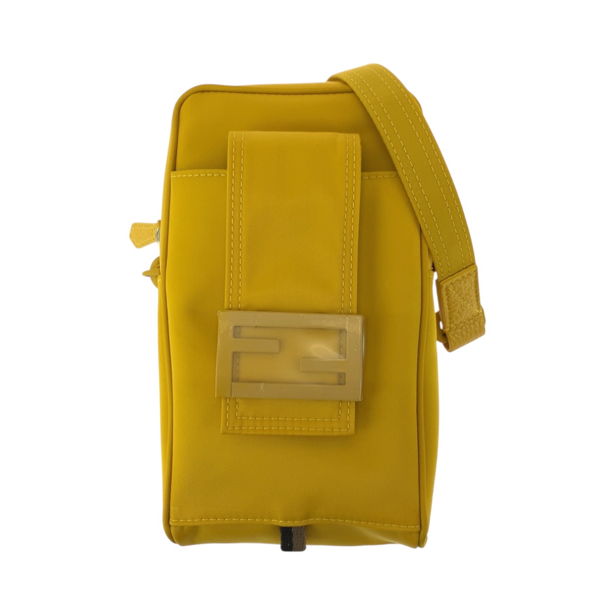 超美品 ロゴ イエロー イエロー金具 ナイロン 7AS056 AG0P ショルダーバッグ ポシェット レディース 502208