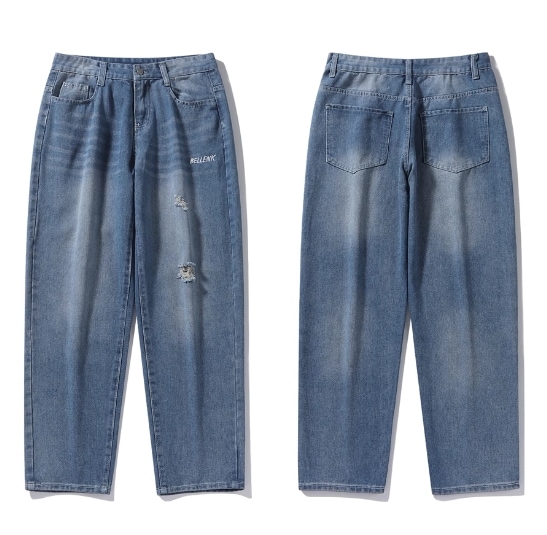 レディース パンツ Gパン ストレートパンツ ストレート ファスナー ポケット ハイウエスト ボタン アメカジ ダメージ ウォッシュ デニム ブルーデニム 大人可愛い シンプル カジュアル おしゃれ