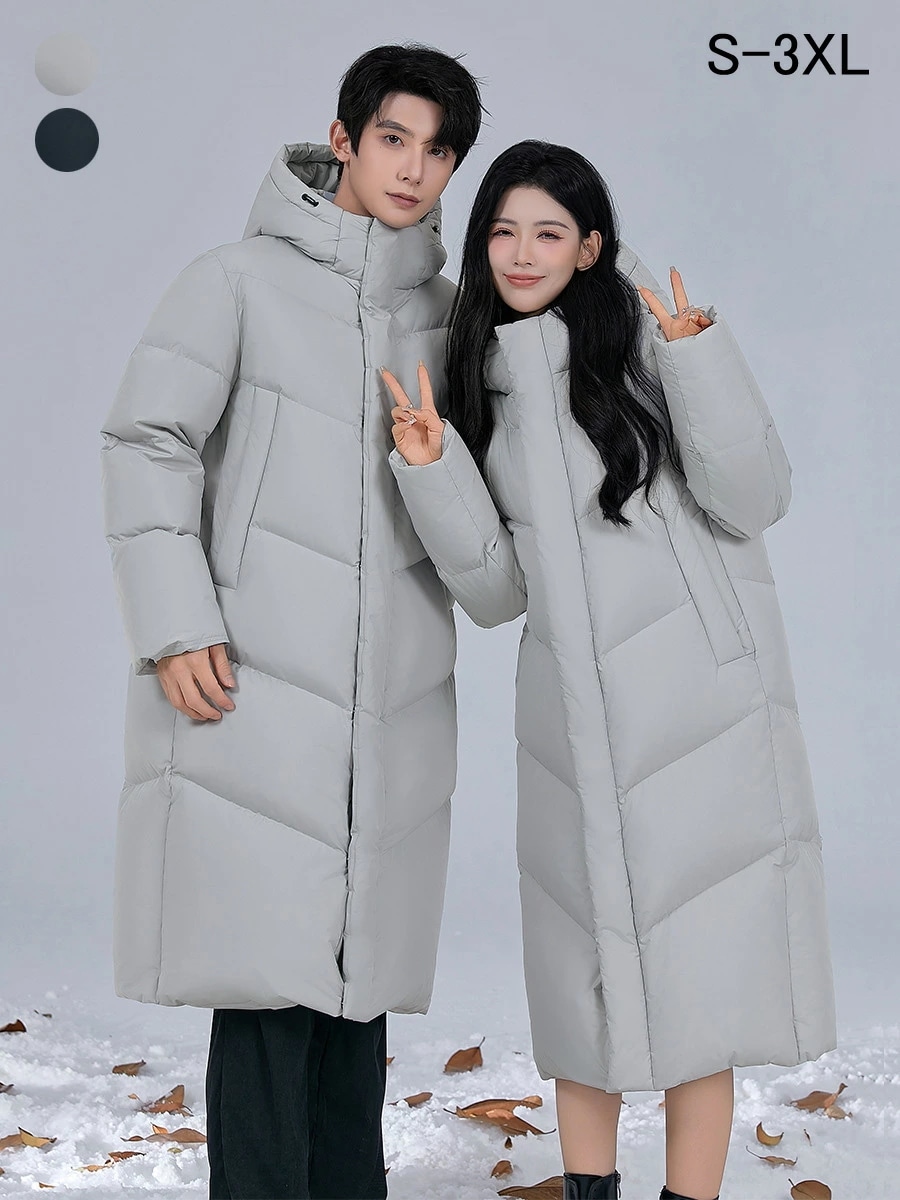 ダウンコート ダウンジャケット 韓国風 保温 上品 ロングコート 男女兼用 冬服 メンズ 秋冬 暖かいコート ダックダウン レディース 防寒服 ビジネスコート 通勤 通学 カジュアルコート フード付き