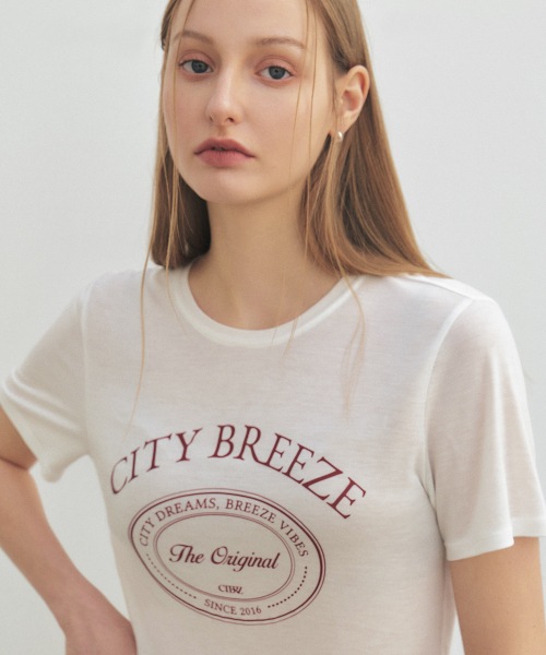 CITY BREEZE テンセルシティアーチグラフィックショートスリーブ Tシャツ_ホワイト