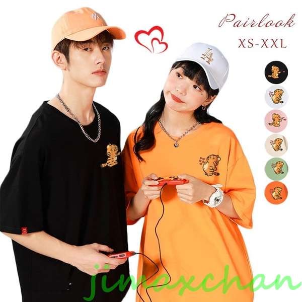 新生活 カップル ペアtシャツ ペアルック tシャツ 可愛い ペアルック夏 トップス 大きい サイズ tシャツ ペア カップル服 おしゃれ カップル ペア tシャツ