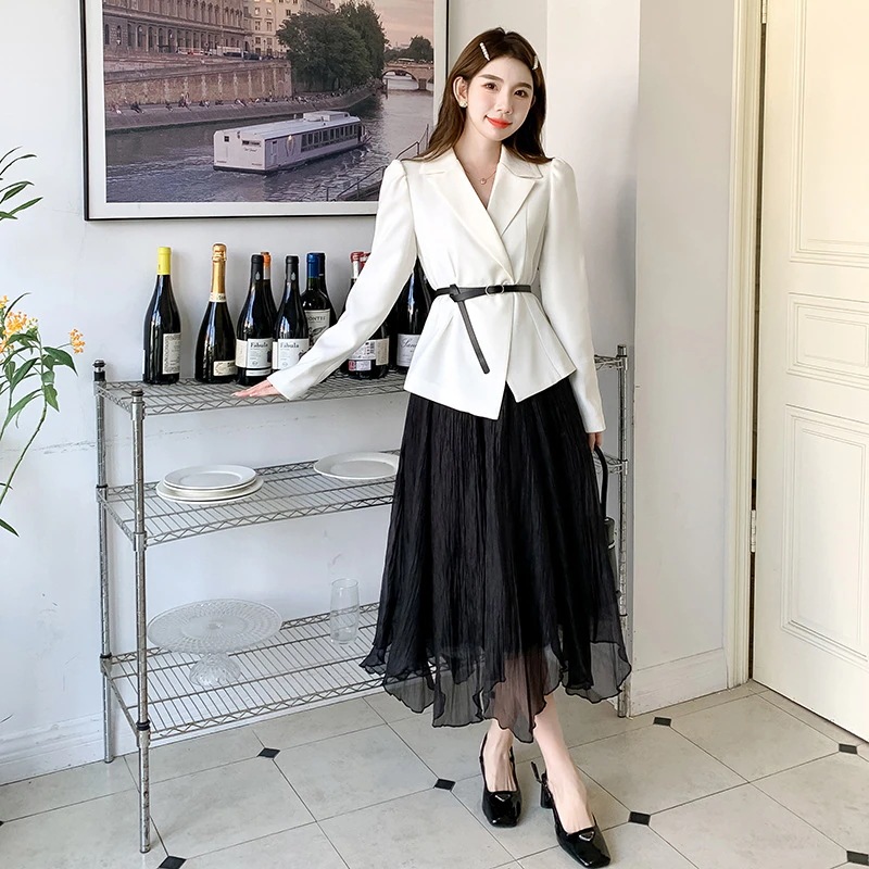 スーツ レディース アシンメトリー 大きいサイズ チュールスカート アレア テーラードジャケット ベ