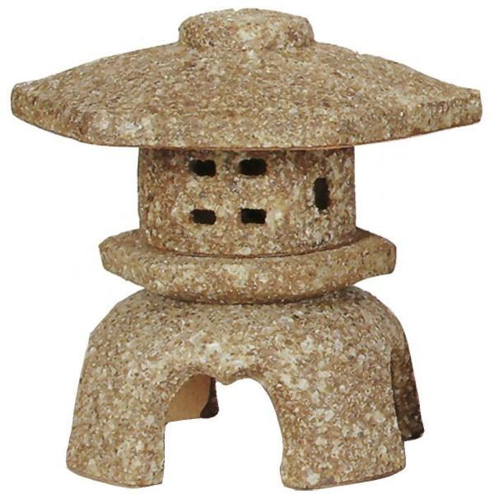 古信楽六角雪見灯籠 10号　（信楽焼き・陶器・燈籠・日本庭園・燈籠・トウロウ ・とうろう・和風・ 置物・B109-06）