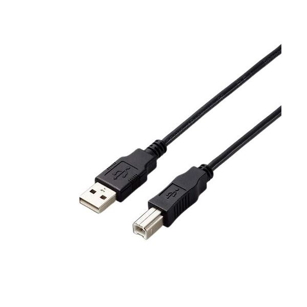 (まとめ）エレコム USB2.0 A-Bケーブル1.5m RoHS指令準拠（10物質） U2C-AB15BK/ID 1本(×10セット)
