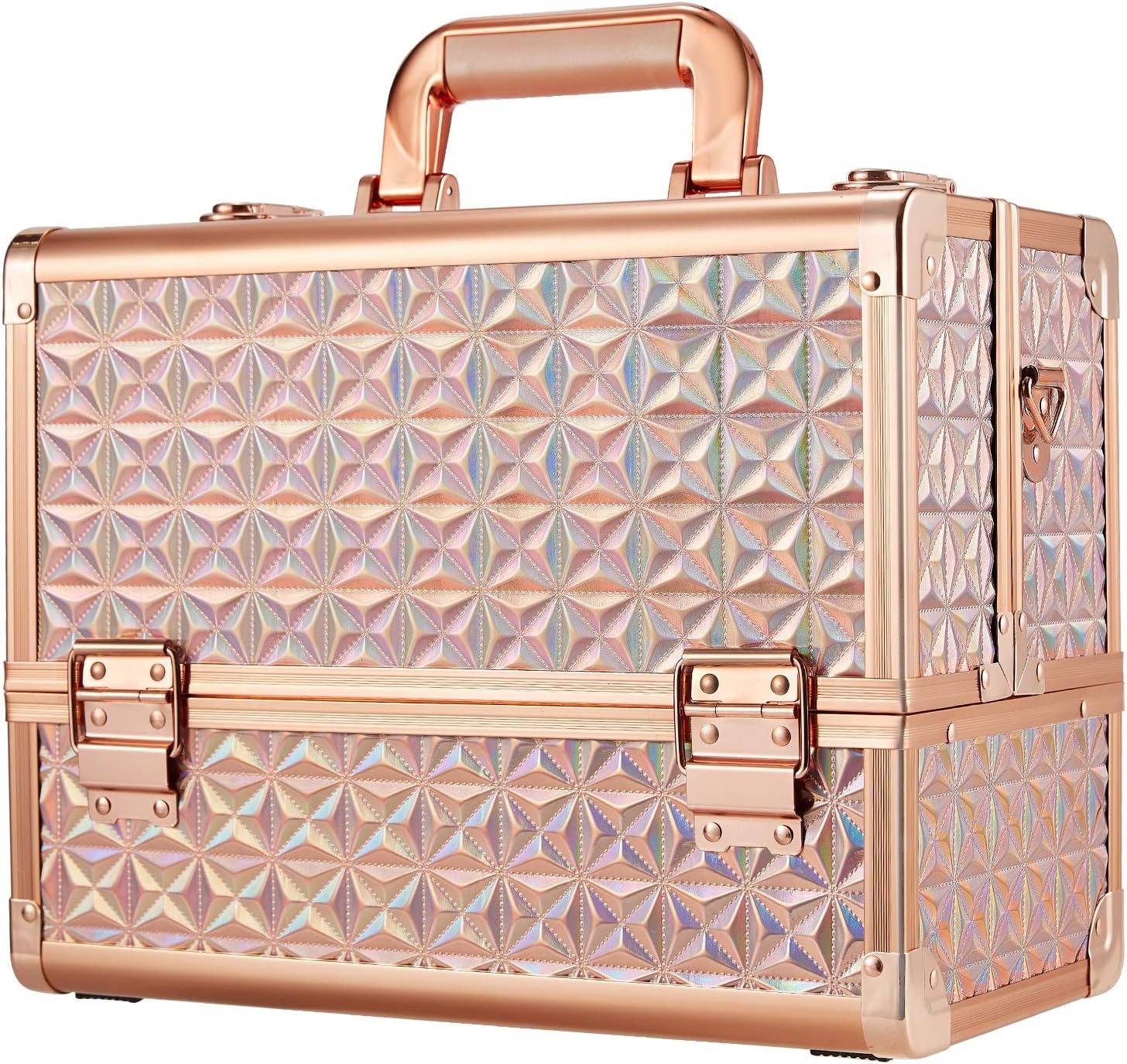 【大容量 メイクボックス】プロ仕様 コスメボックス 化粧箱 化粧品収納ボックス ゴールド 6,875円