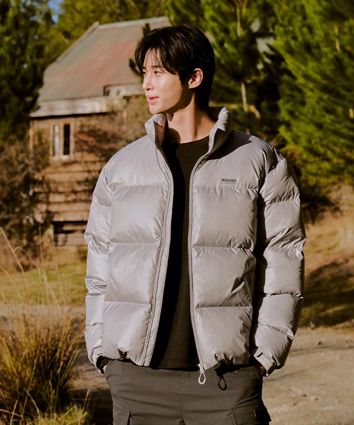 [ビョン·ウソク着用] バンスリー·ゴフコア·ダウン (Neutral Grey) ショート·パディング 韓国 人気 ファッション ブランド