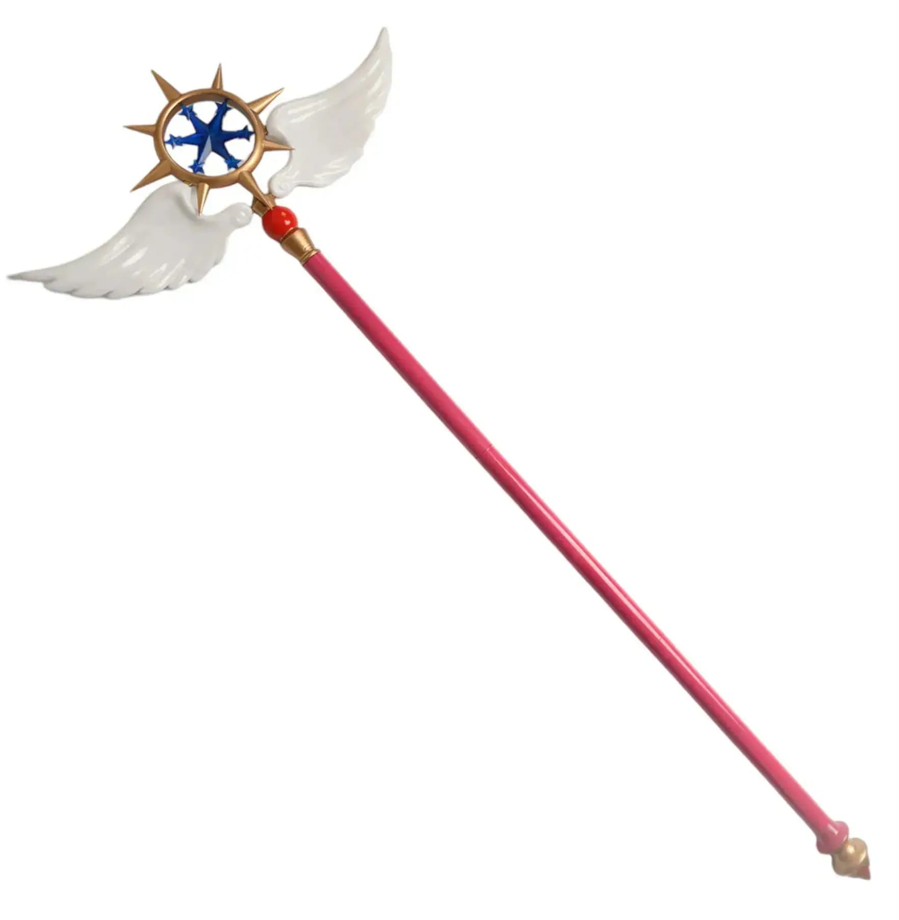 Ruge限定発売(独自の設計)カードキャプターさくら 夢の杖 魔法の杖 117cm クリアカード 魔法少女 道具 武器 魔法の杖 ステッキ 封印の杖 星の杖 可愛い 樹脂 コスプレ道具 撮影道具 おも