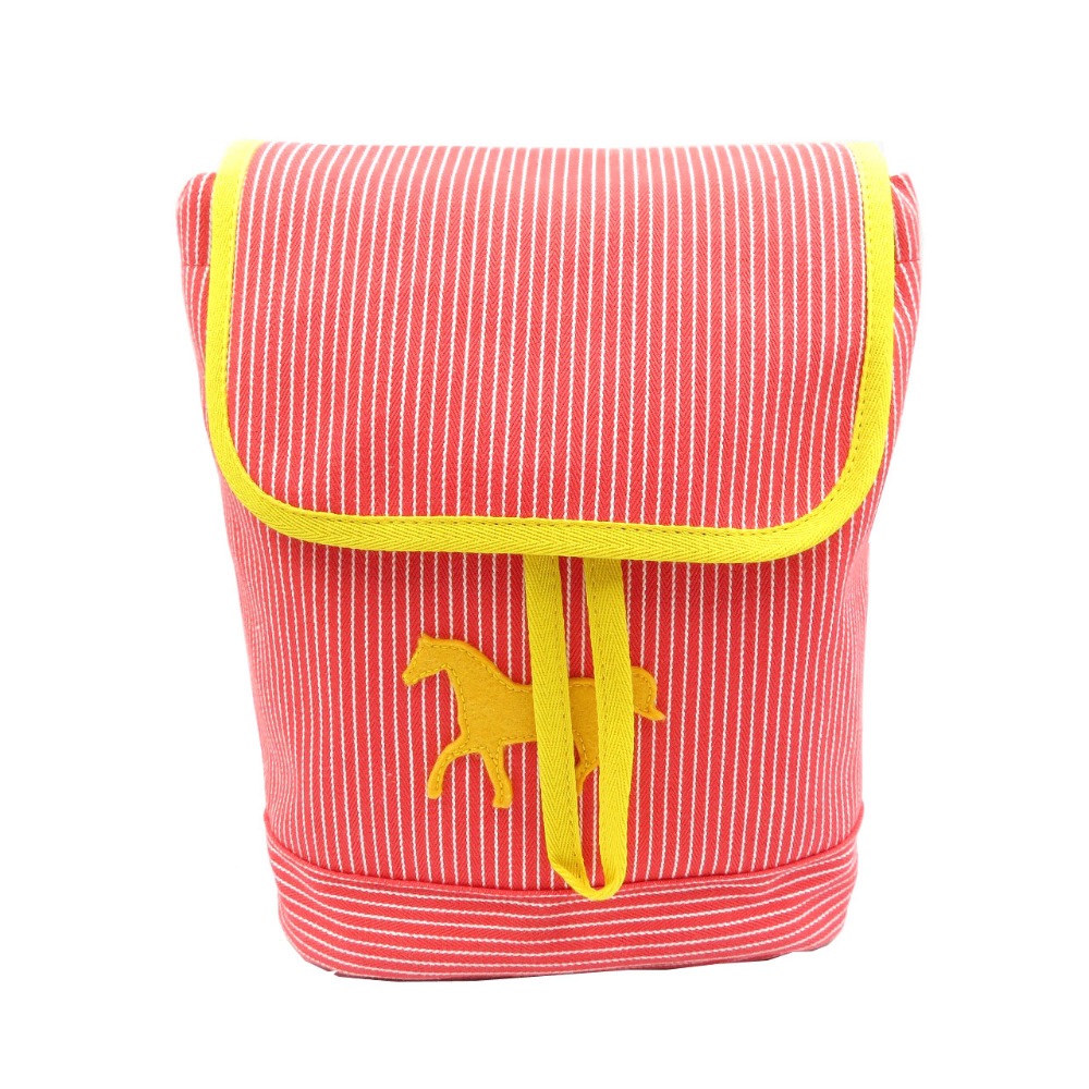 未使用品 ストライプ カヴァルカラー キッズ ホース リュックデイパック コットン/コットン レッド 0148【中古】 キッズ