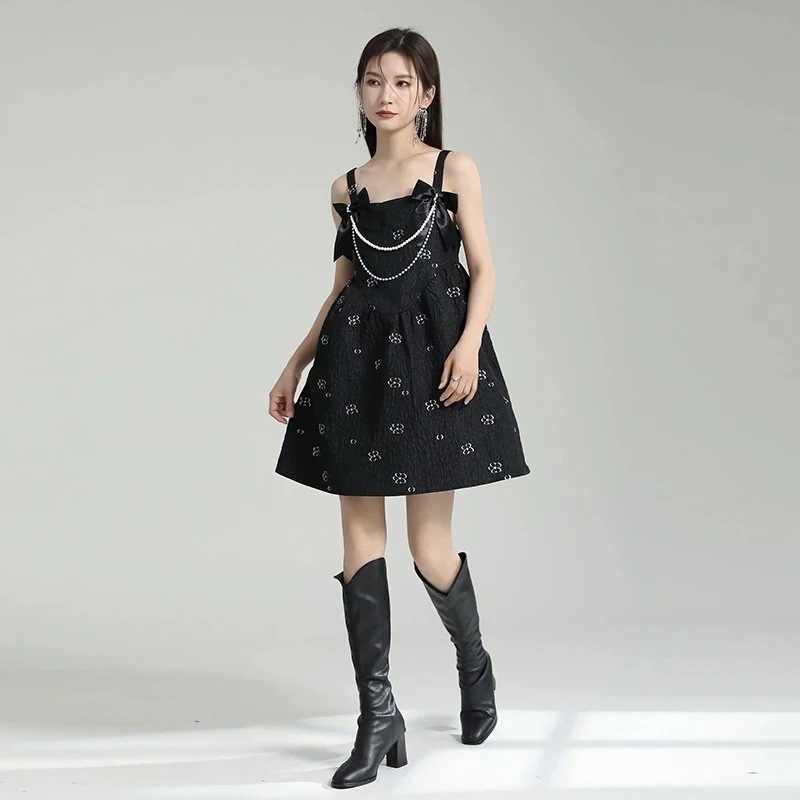 花柄 キャミワンピース レディースワンピース ハイウエスト 小柄 蝶結び ショートワンピース メガ割 【J.Fashion】キャミワンピ