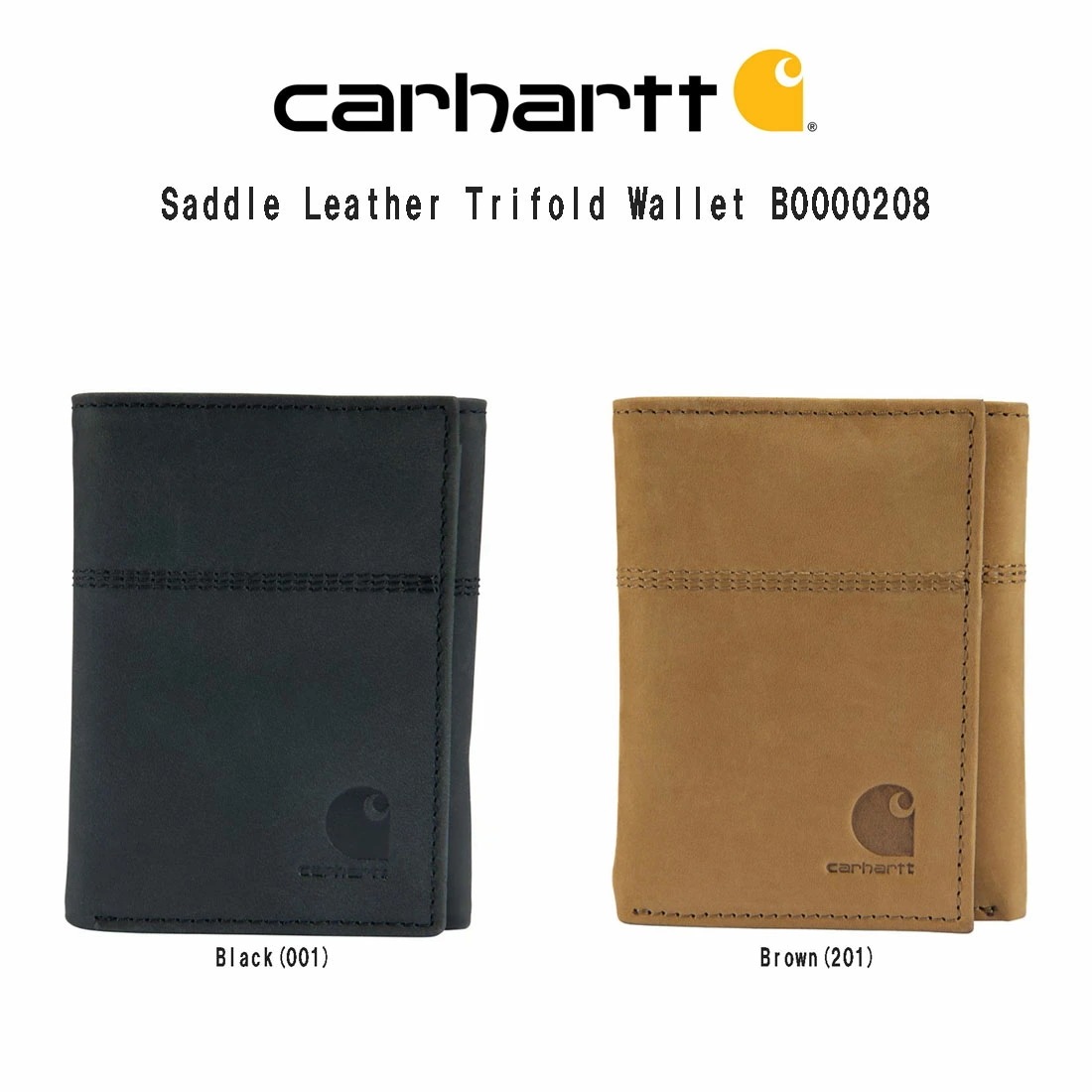 Carhartt 財布 三つ折り ウォレット 6カード ポケット コンパクト ワンポイント ロゴ レザー 本革 メンズ レディース ギフト B0000208