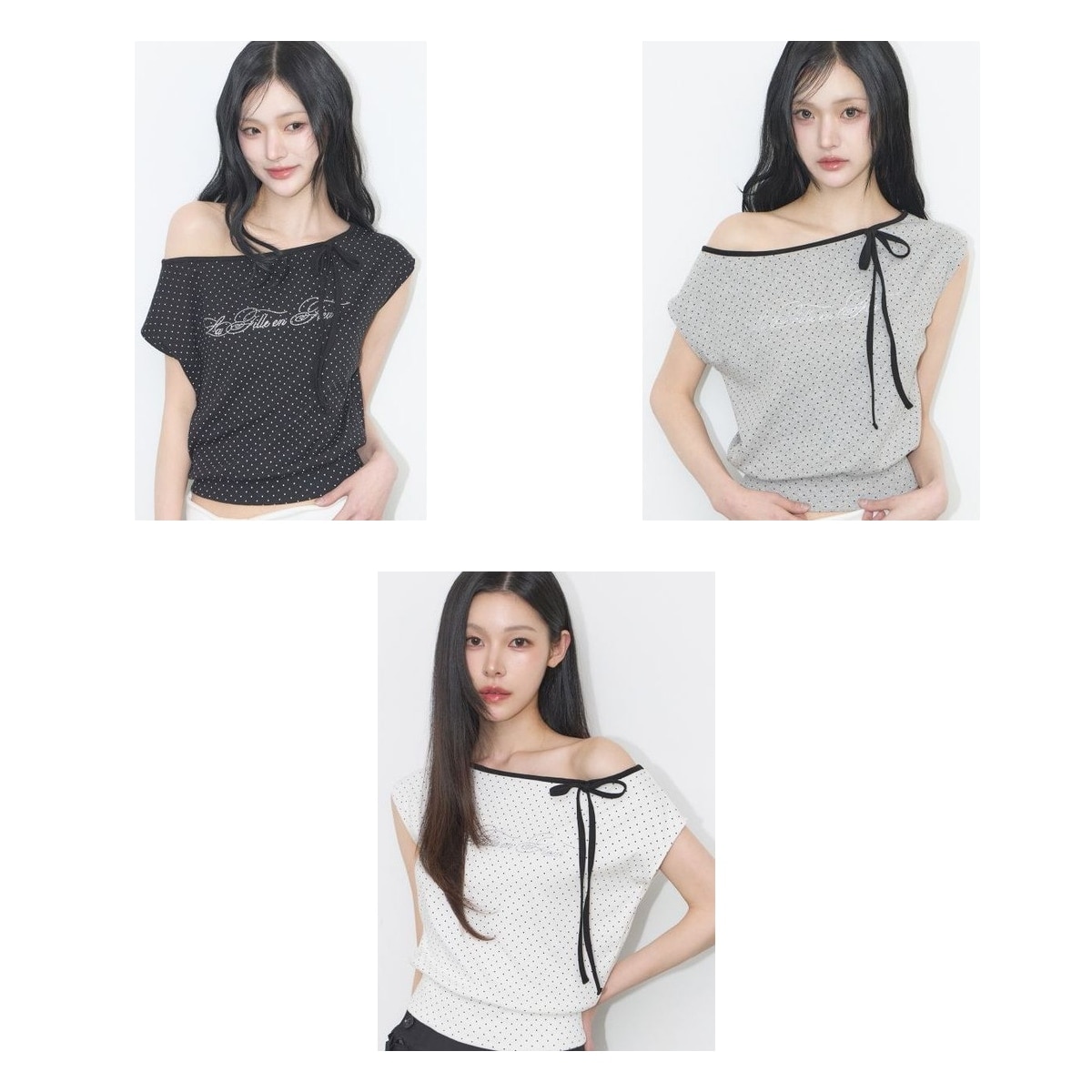 【ILLIGO】 DOT ONE-SHOULDER TOP 3色 正規品
