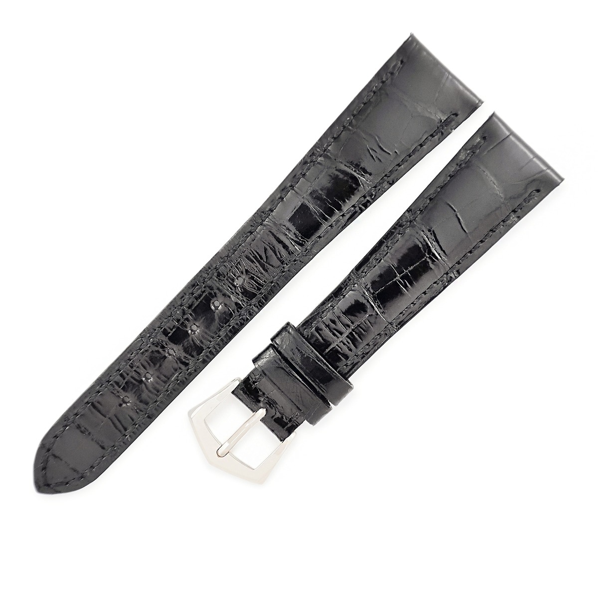 パテックフィリップ PATEK PHILIPPE 腕時計パーツ クロコダイル 純正K18WG製尾錠付き ブラック 純正 クロコ バンド K18WG 製尾錠付き 本革ベルト バンド 替え 正規品 スペア
