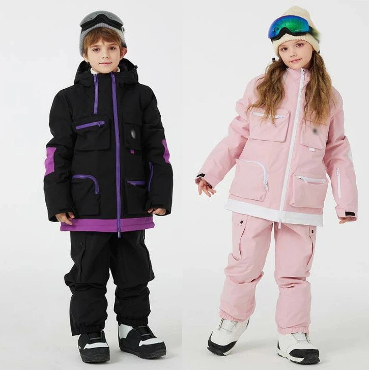 スノーウェアスキーウェア男の子女の子キッズスキーウェア子服上下セットジャケットパンツ子どもスノーボードウエア雪遊び防水スキーウエア暖かいセットアップキッズスノーウェア
