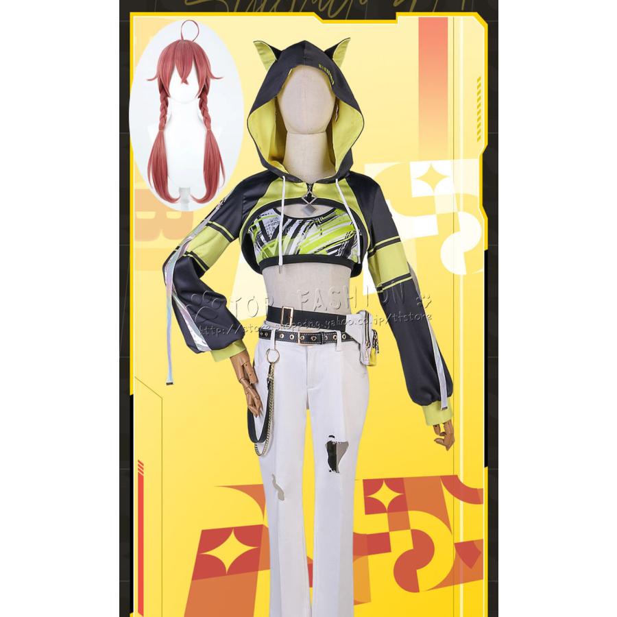 にじさんじ Vtuber 獅子堂あかり コスプレ衣裝 ウィッグ ドレス レディース コスプレ衣装 変装 仮装173