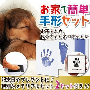 犬猫 ペット 手形 足型 5カラー記念セット プレゼント スタンプ