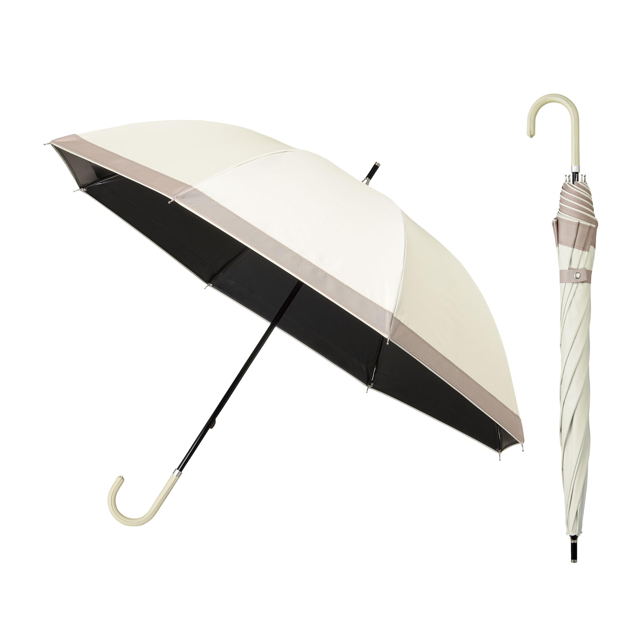 マットの日傘 放射冷却生地で酷暑対策 遮熱 UVカット99% 遮光一級 はっ水 長傘 55cm 遮夏クール晴雨兼用傘ロング ラベンダー